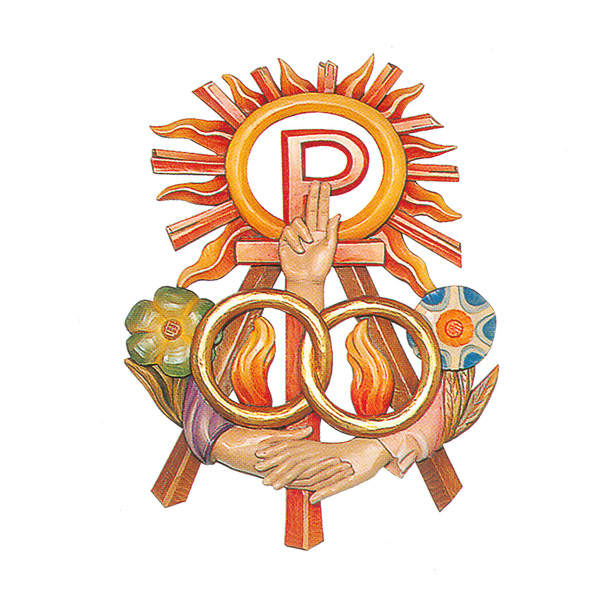 Matrimony/Wedding Seven Sacraments Symbol 3/4 Relief in Linden Wood