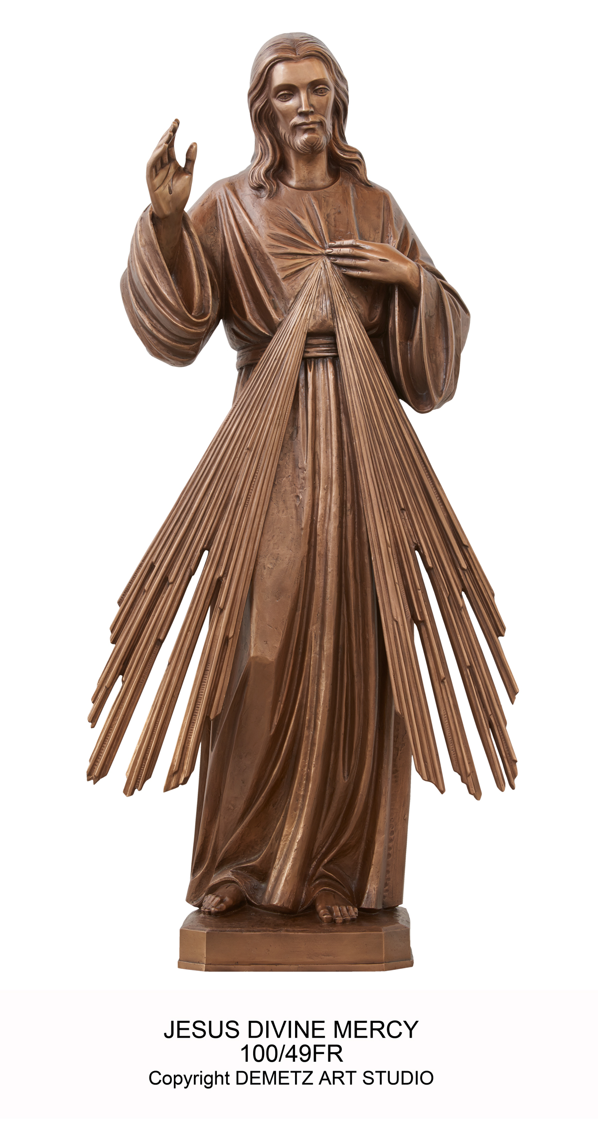 Jesus of Divine Mercy Statue in Fiberglass St. Andrew's Book, Gift
