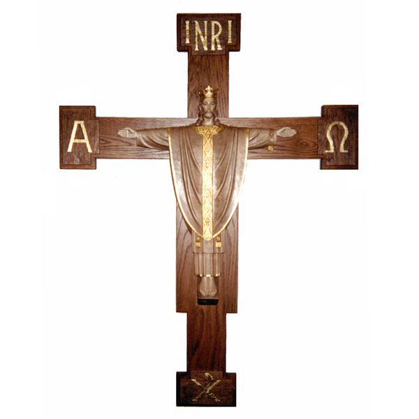 Christ The King Christus Rex Crucifix 3 4 Relief In Linden Wood 48 Cross