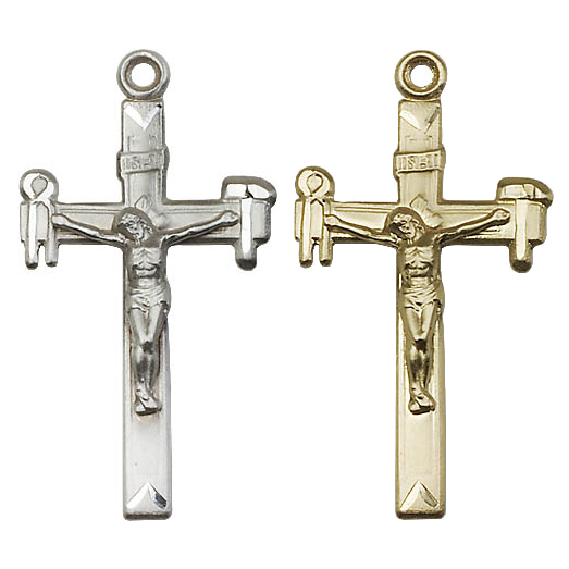 La Salette Crucifix Neck Pendant in Gold Filled, Sterling Silver or 14