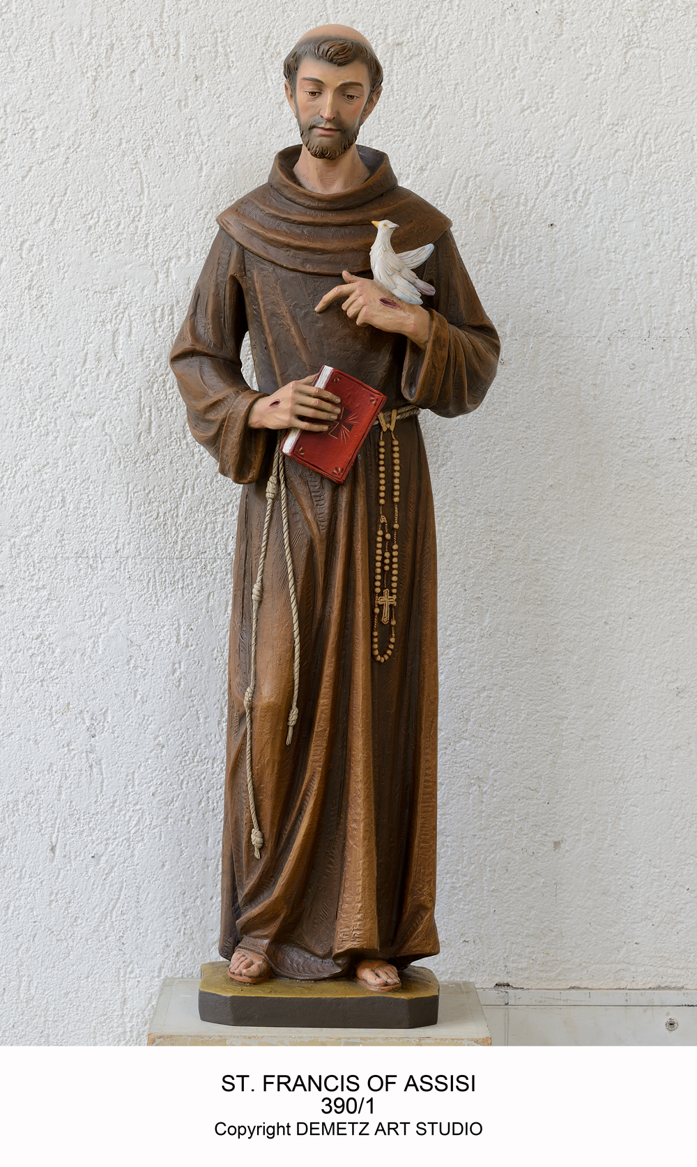 St. Francis of Assisi Statue w/Dove in Fiberglass St. Andrew's Book, Gift & Church Supply
