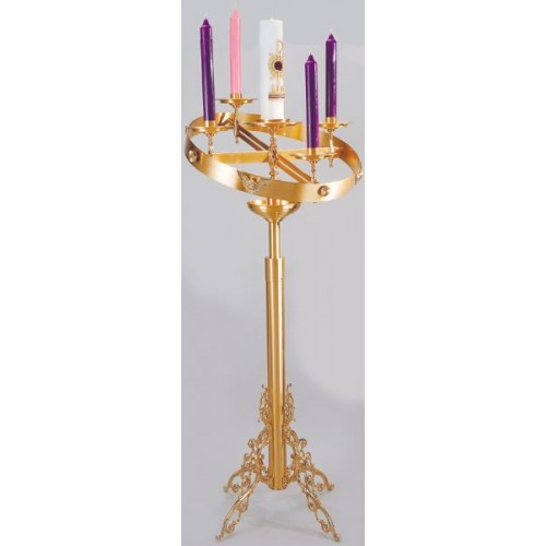 Adjustable Church Sanctuary Advent Wreath With Paschal Candle Stand