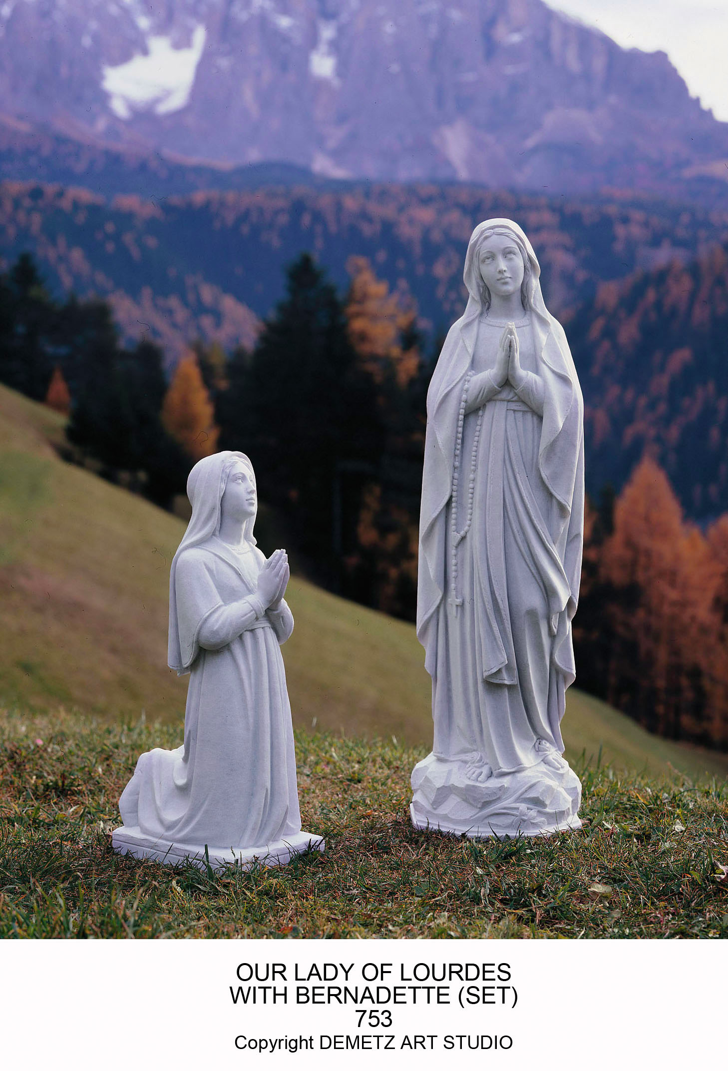 St. Bernadette of Lourdes Kneeling Statue in Fiberglass St. Andrew's