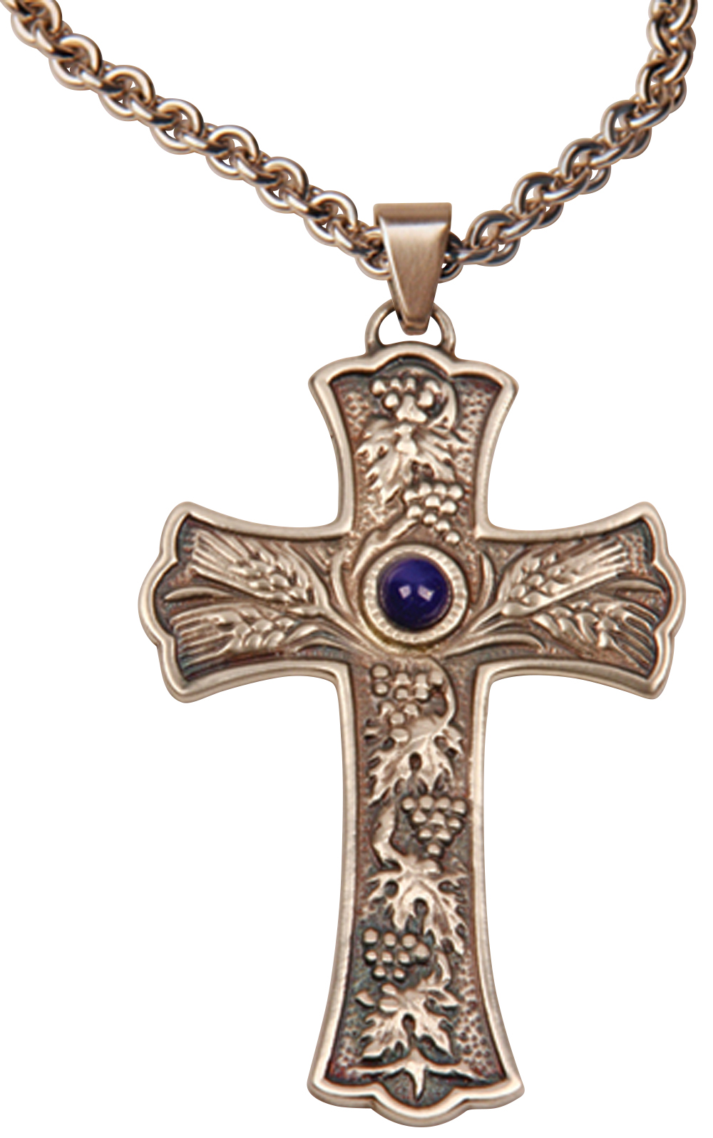 Silver pectoral cross and chain Clearance