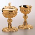  Grape & Wheat Motif Chalice & Scale Paten E w/Ring 