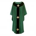  Crosses & Velvet Panel Priest Chasuble 