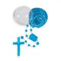  WHITECORD BLUE BEAD ROSARY IN EGG CASE (10 PC) 