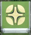  Green "Designed Cross" Altar Cover - Omega Fabric 