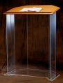  Acrylic Lectern - Wood Top & Shelf - No Cross 