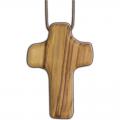  Cross Pendant & Cord - Olive Wood - 2 1/3" Ht (10 pc) 