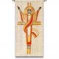  White Ambo/Lectern Cover - Resurrection Motif - Omega Fabric 