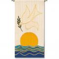  White Ambo/Lectern Cover - Dove of Peace Motif - Omega Fabric 