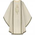  Ecru Chasuble - Lamb of God - Moire Fabric 