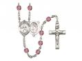  St. Sebastian/Field Hockey Centre w/Fire Polished Bead Rosary in 12 Colors 