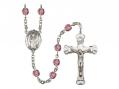  St. Stanislaus Centre w/Fire Polished Bead Rosary in 12 Colors 