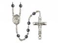  St. Isidore of Seville Centre Rosary w/Hematite Beads 