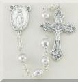 IMITATION CAPPED PEARL FIRST COMMUNION ROSARY 