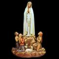  Our Lady of Fatima Group Statue 3/4 Relief in Linden Wood, 36" & 48"H 