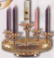  Combination Finish Bronze Table Top Advent Wreath: 9068 Style - 27" Dia 
