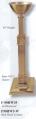  High Relief Finish Bronze Floor Vase With Wood Column: 9035 Style - 38" Ht 