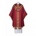  Chasuble - JHS with Embroidered Monogram: Plain Neck 