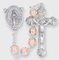  DOUBLE CAPPED PINK PEARL BEADS HANDCRAFTED ROSARY 