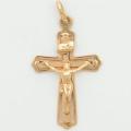  10k Gold Medium Flat Raised Crucifix with Corpus 