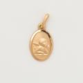  10k Gold Small Oval Guardian Angel Medal 