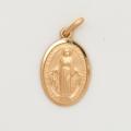  10k Gold Medium Oval Miraculous Medal - Latin Text 