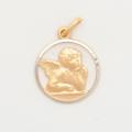  10k Gold Medium Cut Guardian Angel Medal 