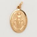  10k Gold Large Oval Miraculous Medal - Latin Text 
