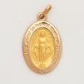  10k Gold Large Oval Miraculous Medal (English) 