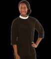  Black Tunic Neckband Women's Clergy Shirt (Polyester) 
