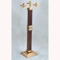  3, 5, 7 Lite Combination Finish Bronze Candelabra w/Wood Column: 1120 Style - 1 1/2" Socket 