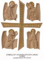  "Four Evangelists" Reliefs in Natural Finish Symbols & Cross In Wood 
