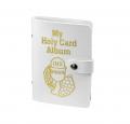  WHITE GOLD STAMPED LEATHERETTE CARD HOLDER 