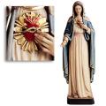  Immaculate/Sacred Heart of Mary Statue in Linden Wood, 48"H 