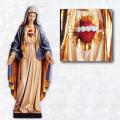  Immaculate/Sacred Heart of Mary Statue in Linden Wood, 6" - 60"H 