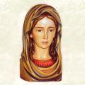  Our Lady of Sorrows Bust Statue in Wood, 5.6" & 16"H 