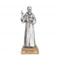  ST. PIO PEWTER STATUE ON BASE 