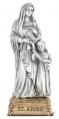  ST. ANNE PEWTER STATUE ON BASE 