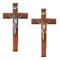  Walnut Wall Crucifix for Church & Home (15") 