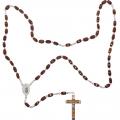  Brown Wood Bead Rosary 