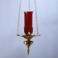  Combination Bronze Finish Hanging Sanctuary Lamp: 1936 Style - 11" Dia 