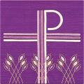  Purple "Chi Rho & Wheat" Altar Cover - Pascal Fabric 