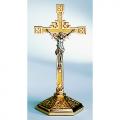  Altar Crucifix | 12" | Brass Or Bronze | Round Base | Budded Cross 