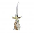  KIDS HOLY FAMILY CHRISTMAS ORNAMENT WITH RIBBON (2 PC) 