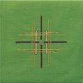  Green "Designed Cross" Altar Cover - Dupion Fabric 