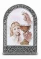  FIRST COMMUNION GIRL ANTIQUE SILVER METAL FRAME 