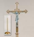  Processional High polish Finish Bronze Floor Crucifix: 2740 Style - 84" Ht 